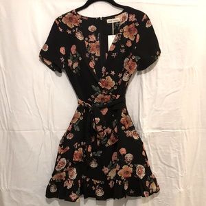 NWT black floral dress | S